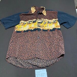 Danelli USA Brown Button Up T-Shirt best fit à size Large. SKU-B507